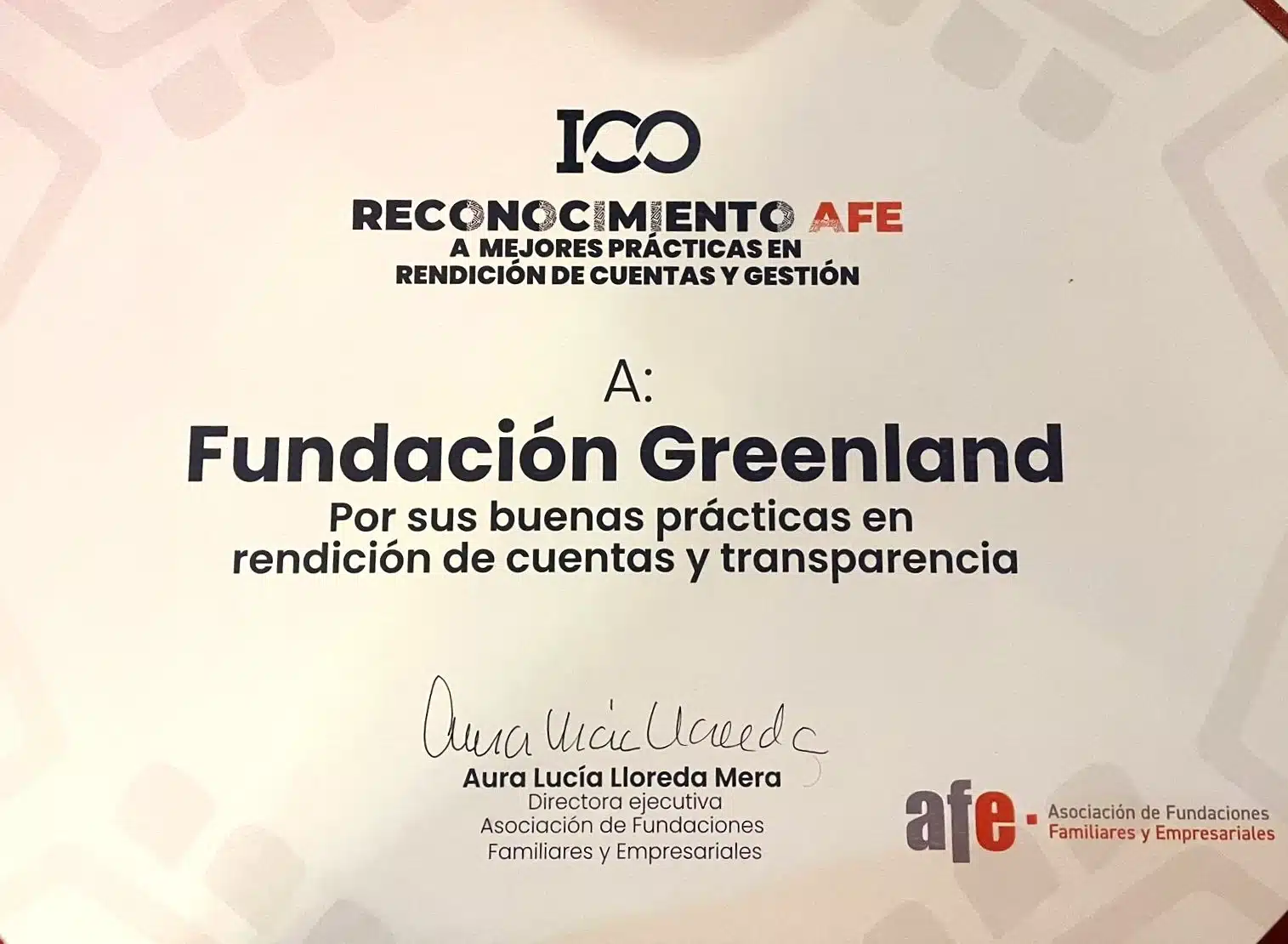 reconocimiento AFE fundación Greenland